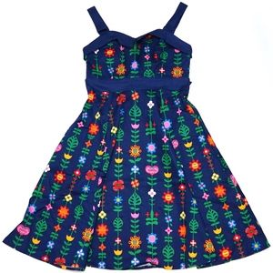 Disney Navy Floral Midi Dress Small World